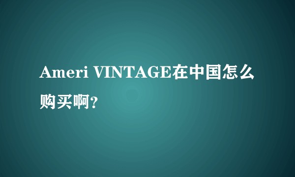 Ameri VINTAGE在中国怎么购买啊？