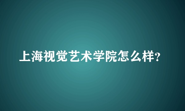 上海视觉艺术学院怎么样?