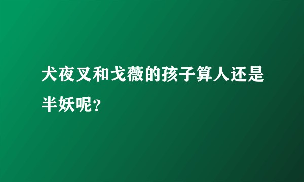 犬夜叉和戈薇的孩子算人还是半妖呢？