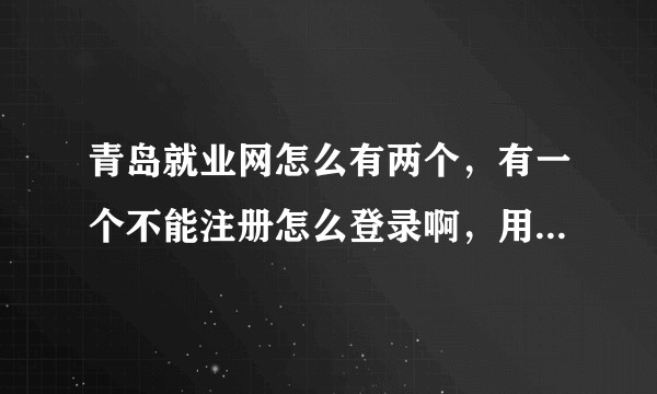 青岛就业网怎么有两个，有一个不能注册怎么登录啊，用户名和密码都没有？