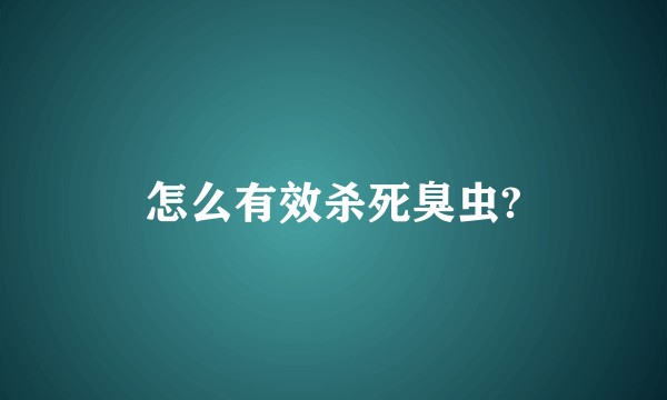 怎么有效杀死臭虫?