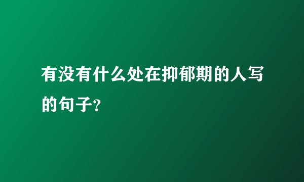 有没有什么处在抑郁期的人写的句子？