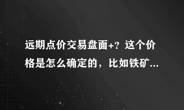 远期点价交易盘面+？这个价格是怎么确定的，比如铁矿09合约+30？
