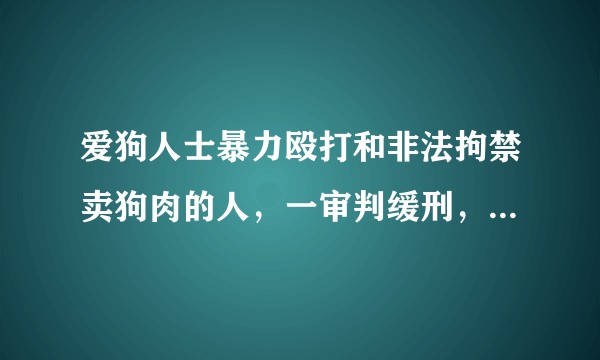 爱狗人士暴力殴打和非法拘禁卖狗肉的人,一审判缓刑,二审能否加重处罚?