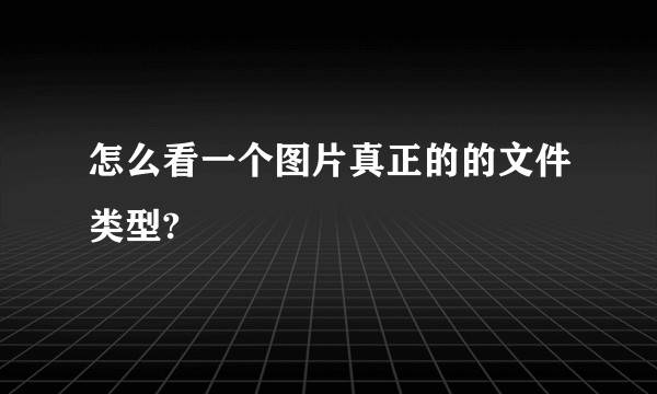 怎么看一个图片真正的的文件类型?