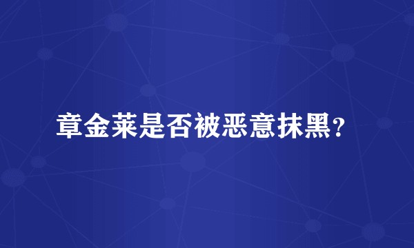 章金莱是否被恶意抹黑？