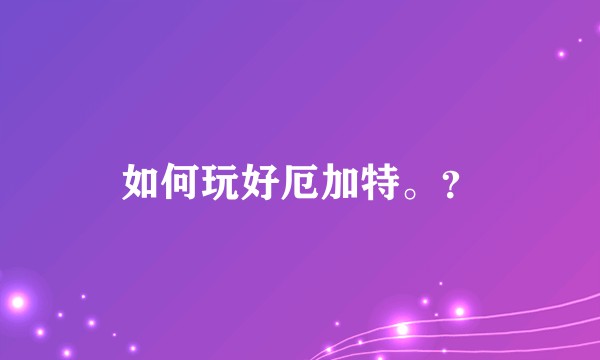 如何玩好厄加特。？