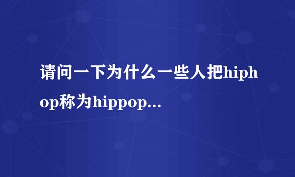 请问一下为什么一些人把hiphop称为hippop…意思难道是一样的吗？