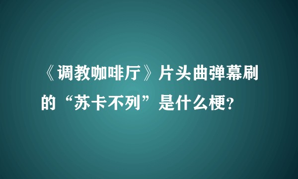 《调教咖啡厅》片头曲弹幕刷的“苏卡不列”是什么梗？