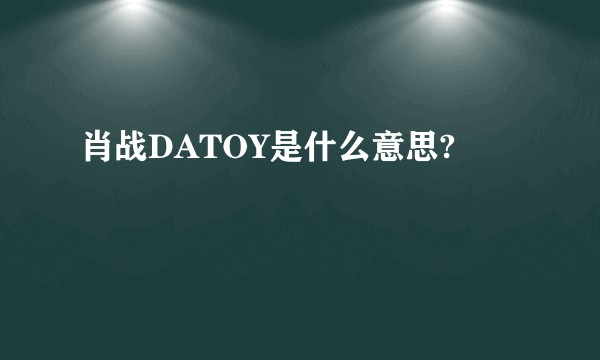 肖战DATOY是什么意思?
