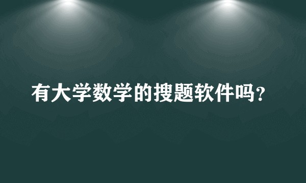 有大学数学的搜题软件吗？