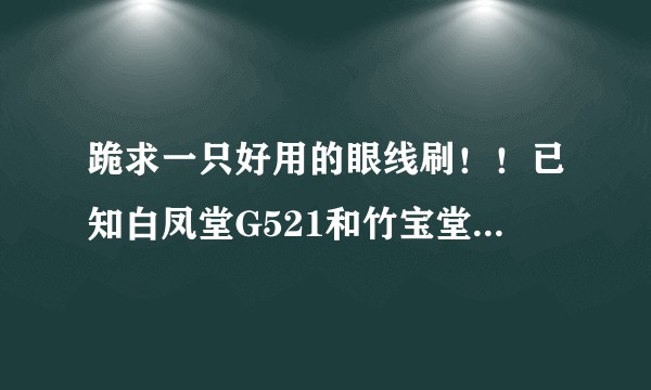 跪求一只好用的眼线刷！！已知白凤堂G521和竹宝堂gsn11，求大家推荐！！！?