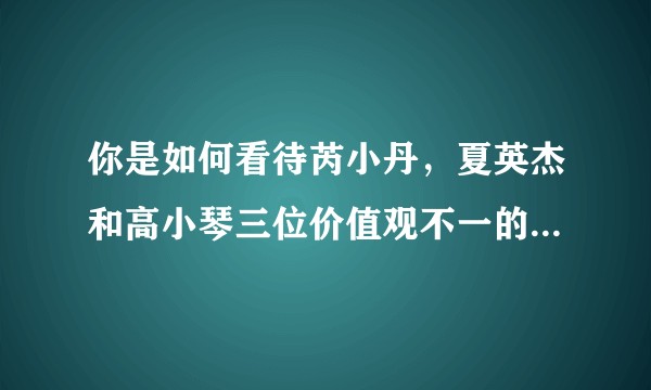 你是如何看待芮小丹，夏英杰和高小琴三位价值观不一的女性的。？