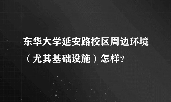 东华大学延安路校区周边环境（尤其基础设施）怎样？