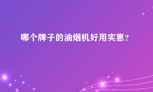 哪个牌子的油烟机好用实惠？