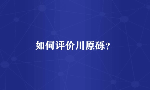 如何评价川原砾?