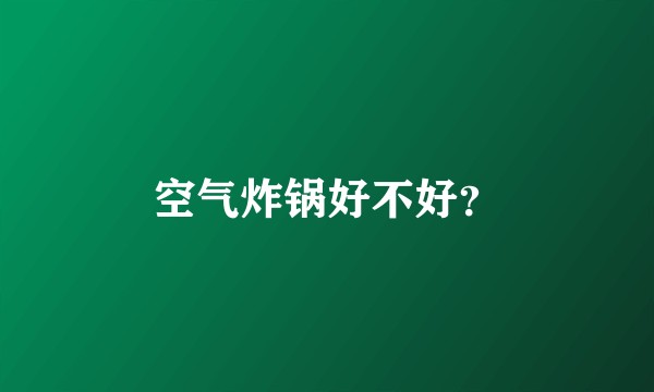 空气炸锅好不好？