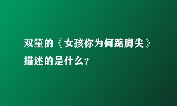 双笙的《女孩你为何踮脚尖》描述的是什么？