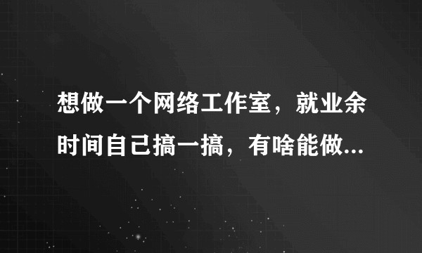 想做一个网络工作室，就业余时间自己搞一搞，有啥能做的项目吗?