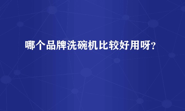 哪个品牌洗碗机比较好用呀？