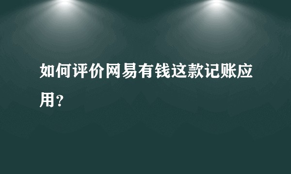 如何评价网易有钱这款记账应用？