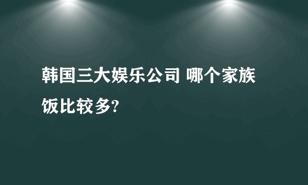 韩国三大娱乐公司 哪个家族饭比较多?