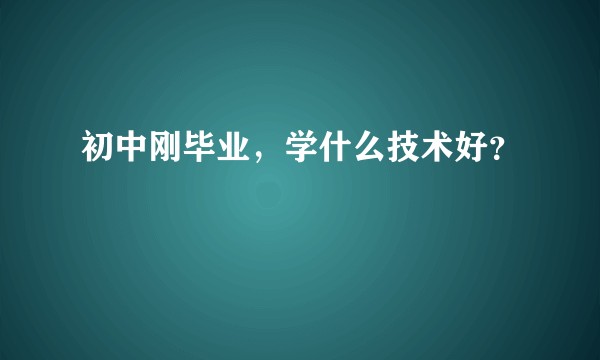 初中刚毕业,学什么技术好?