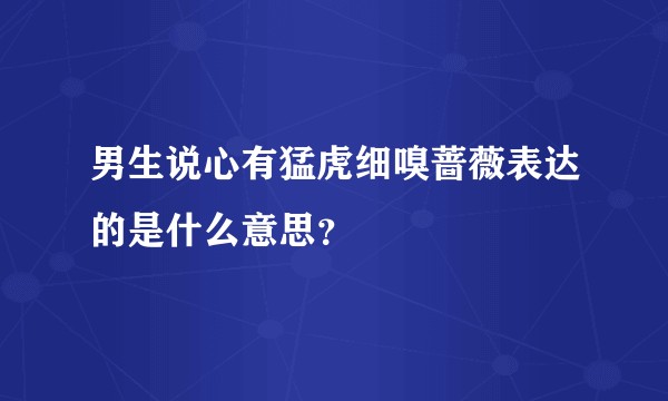 男生说心有猛虎细嗅蔷薇表达的是什么意思？