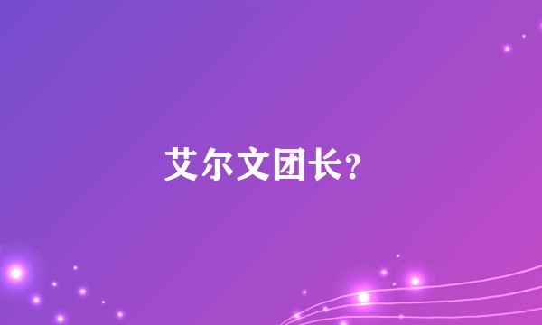 艾尔文团长？