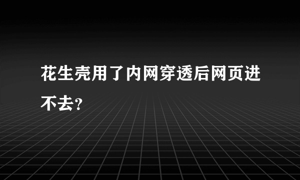 花生壳用了内网穿透后网页进不去？