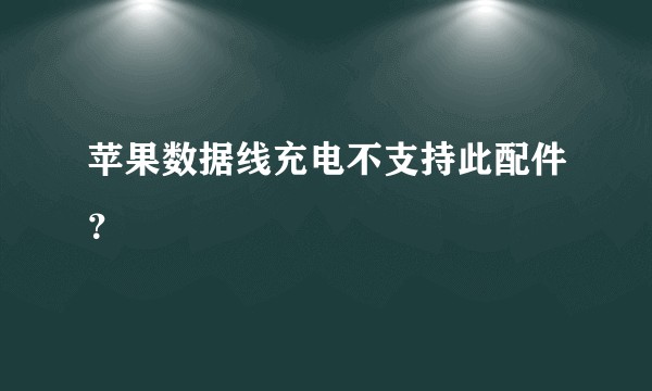 苹果数据线充电不支持此配件？