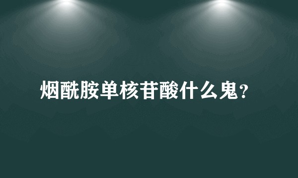 烟酰胺单核苷酸什么鬼？
