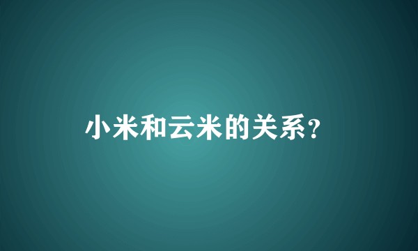 小米和云米的关系？
