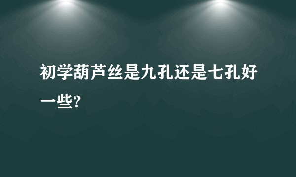 初学葫芦丝是九孔还是七孔好一些?