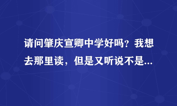 请问肇庆宣卿中学好吗？我想去那里读，但是又听说不是很好，想问问在那里读书的学生感觉怎么样？