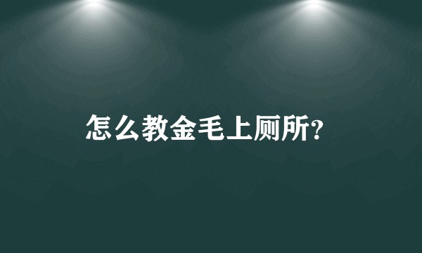 怎么教金毛上厕所？