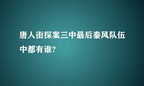 唐人街探案三中最后秦风队伍中都有谁?