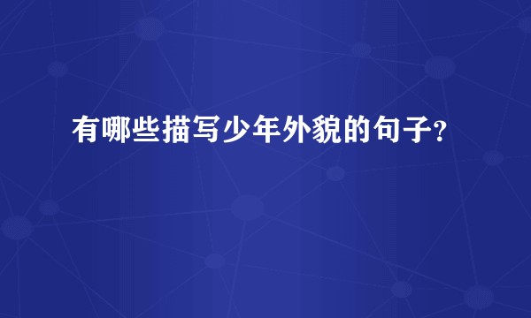 有哪些描写少年外貌的句子?
