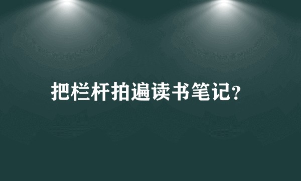 把栏杆拍遍读书笔记？