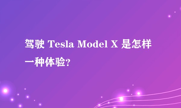 驾驶 Tesla Model X 是怎样一种体验？
