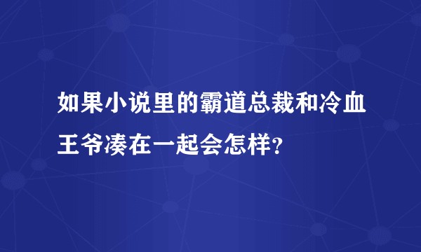 如果小说里的霸道总裁和冷血王爷凑在一起会怎样？