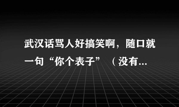 武汉话骂人好搞笑啊，随口就一句“你个表子” （没有黑噢，纯属觉得好玩），哈哈你们的方言怎样呢？