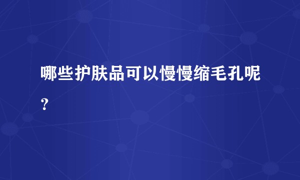 哪些护肤品可以慢慢缩毛孔呢？
