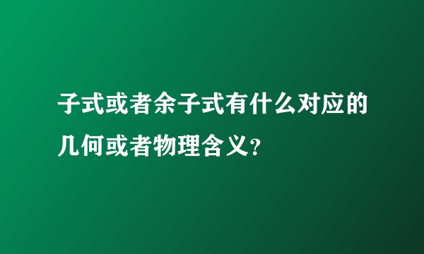 子式或者余子式有什么对应的几何或者物理含义?
