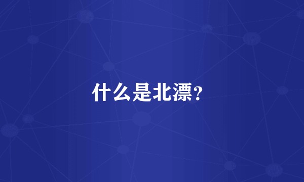 什么是北漂？