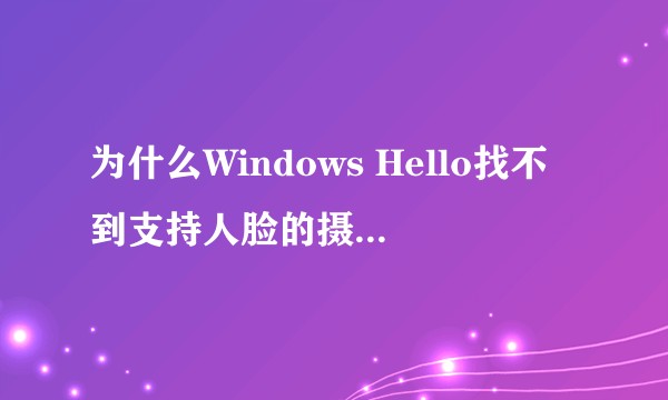 为什么Windows Hello找不到支持人脸的摄像头?大佬求帮助 ?