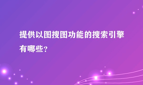 提供以图搜图功能的搜索引擎有哪些？