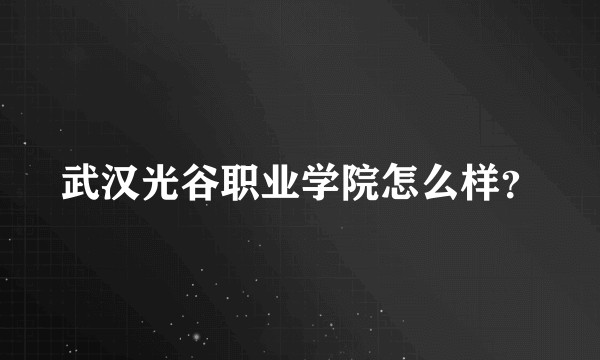 武汉光谷职业学院怎么样？