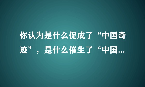 你认为是什么促成了“中国奇迹”，是什么催生了“中国震撼”？