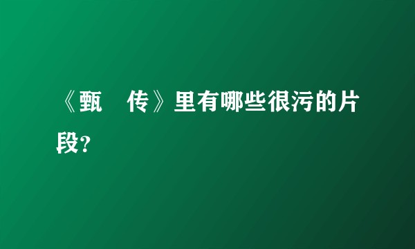 《甄嬛传》里有哪些很污的片段？